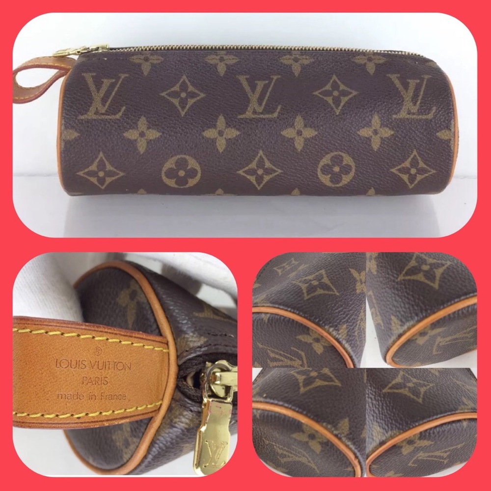 Auth Louis Vuitton monogram rousse ronde pouch